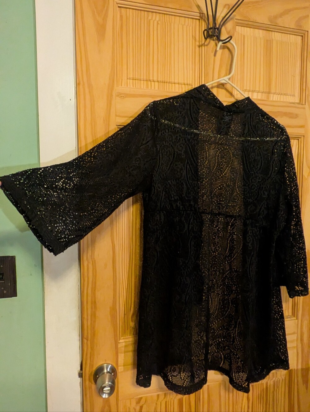Catalina Black Lace Long Sleeve Cover Up